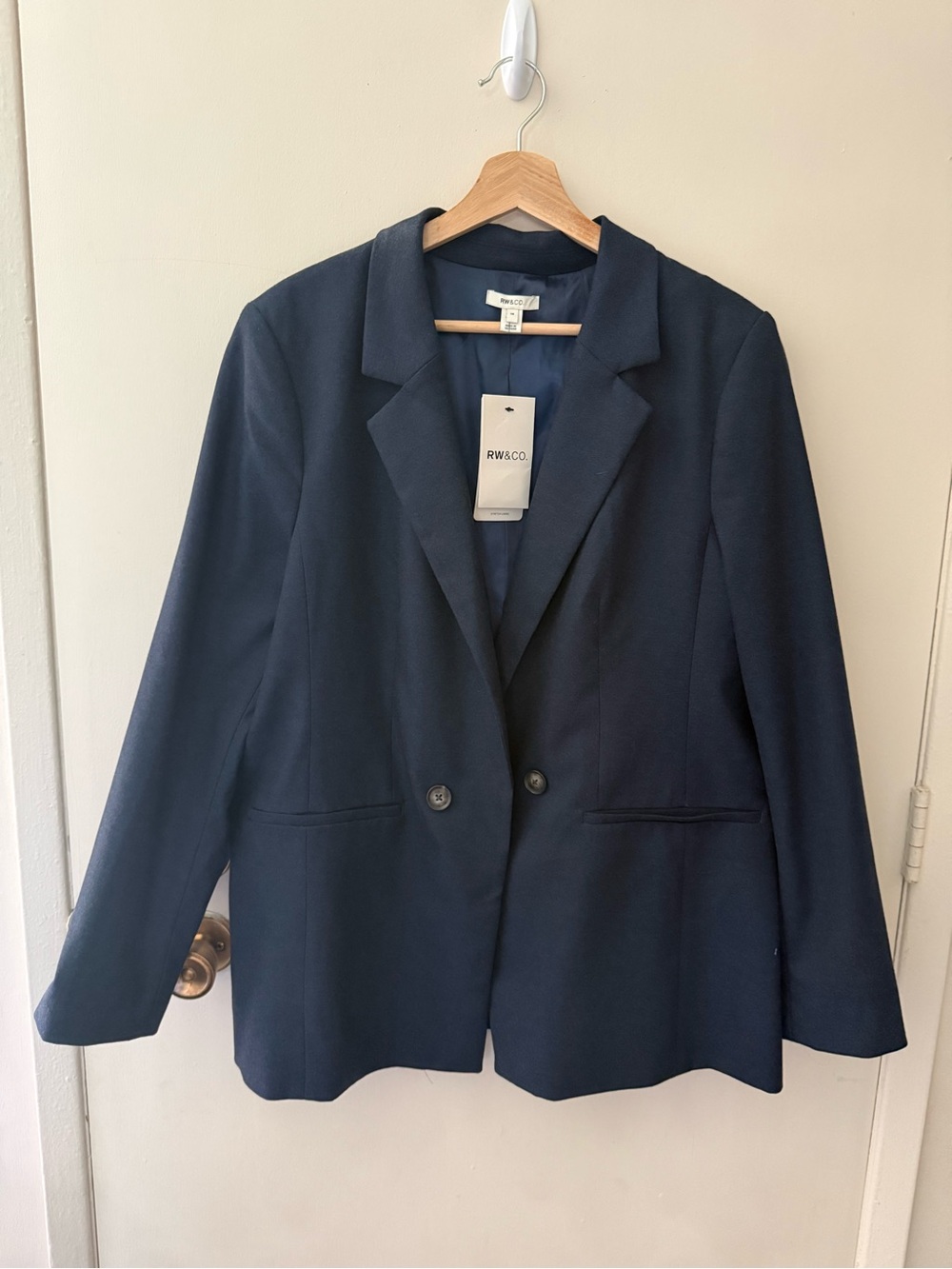 RW&CO. Women's Dark Navy Two-Button Blazer
